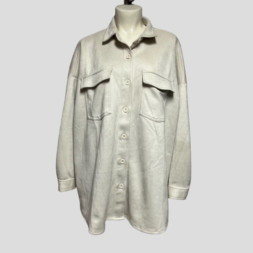NWT Ardene Ivory Oversized Soft Long Sleeve Shacket